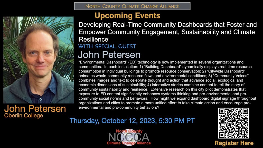 Flyer for John Petersen event for NCCCA on October, 12 2023.
