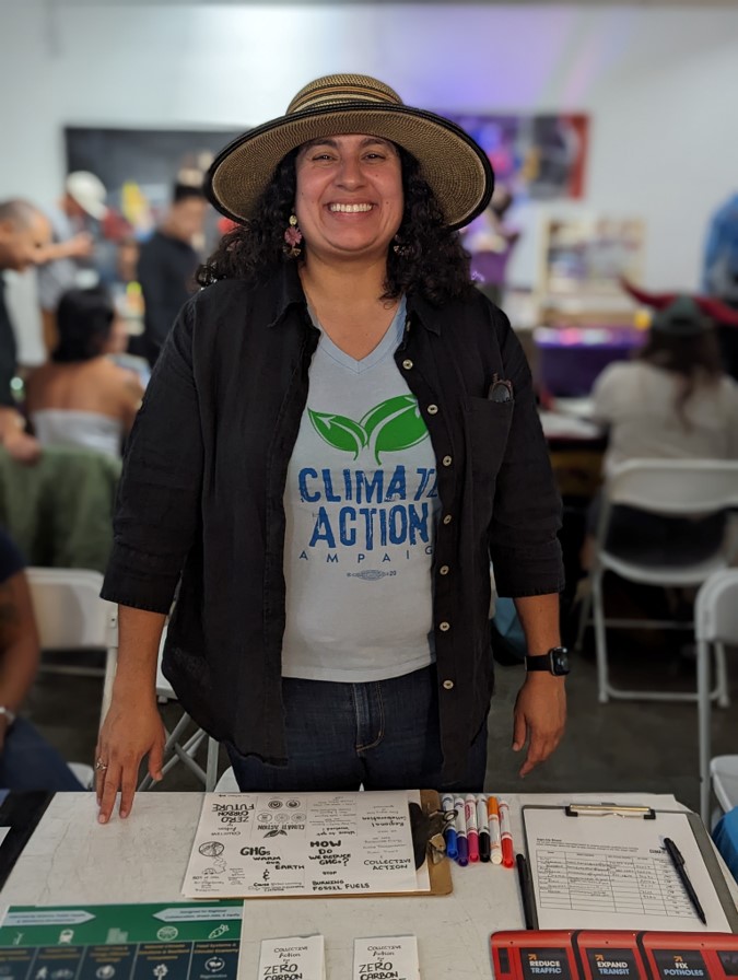 Corinna Contreras photo wearing a Climate Action shirt.